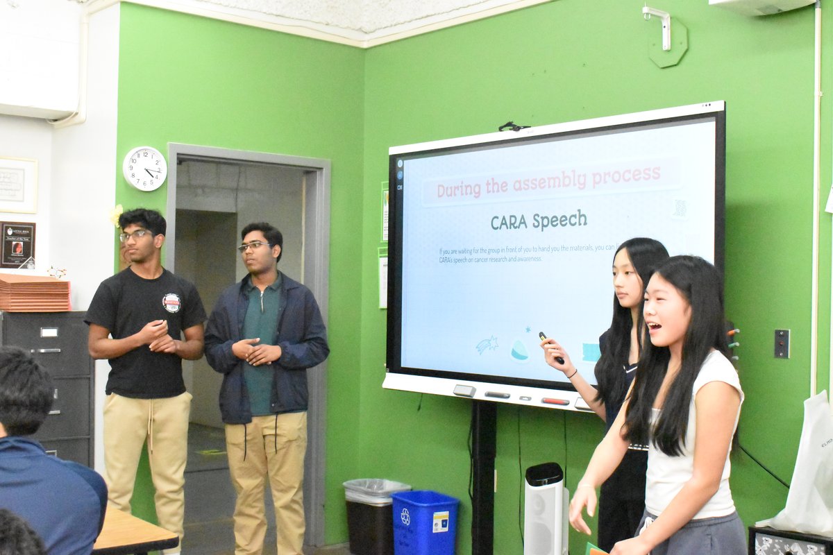 Leaders giving the CARA speech during the assembly meeting