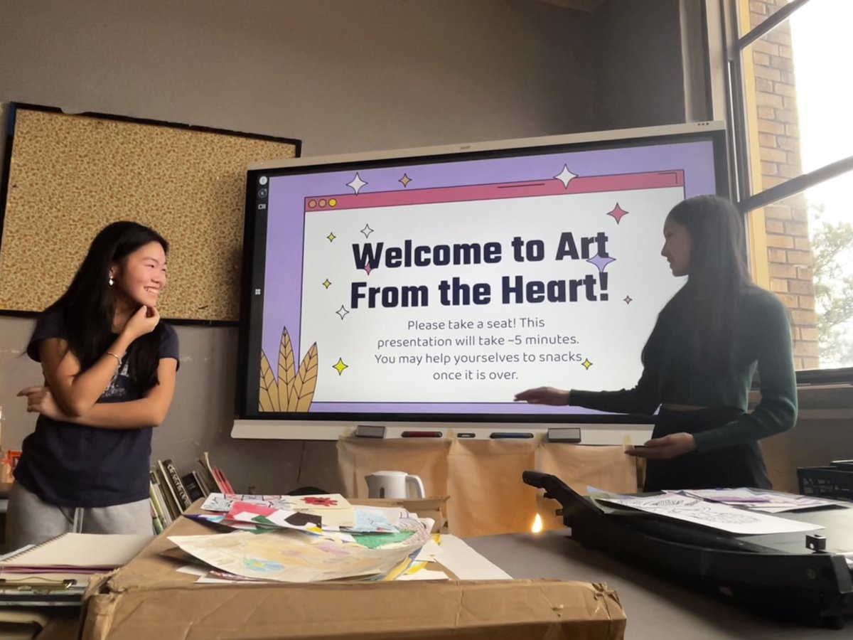 Presenter introducing Art from the Heart at the introductory meeting